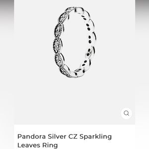 Pandora ring “sparkling leaves” discontinued size 7 sterling silver